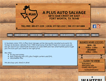 Tablet Screenshot of aplusautosalvage.com